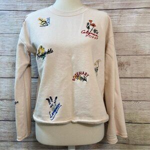 Madewell Boxy Embroidered Botanical Sweatshirt Small